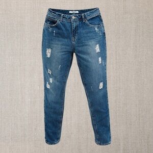 Must Be More Regular Rise Distressed Denim Jeans